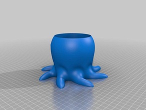 octopus Pflanzkübel ohne Löcher Dekor 3d print model - Mito3D