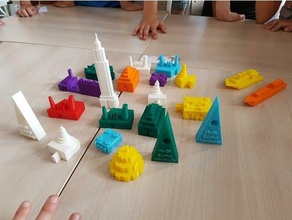 Stadt bauen lernen digital city Gruppe 7 Grundschule 3d print model - Mito3D