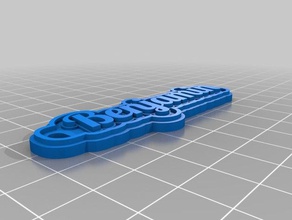 özelleştirilmiş çok satırlı etiket Anahtarlık benj benim 3d print model - Mito3D