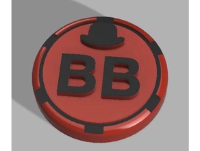bowler hat poker chip big blind small dealer games play texas holdem 3d print model - Mito3D