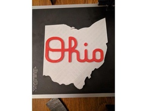 Skript ohio-Schild Zeichen logos ohio Gliederung state 3d print model - Mito3D