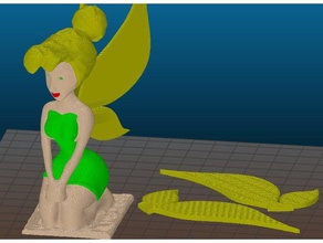 tinkerbell multi-materiale remix sculture doppia estrusione fata multi-colore 3d print model - Mito3D