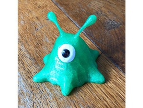 cérebro slug criaturas alien o preto bonito futurama verde translúcida branco 3d print model - Mito3D