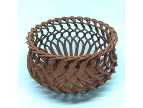 vine basket containers weave wicker woven 3d print model - Mito3D