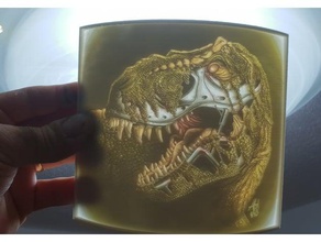 terminator rex 2d art lithopane lithophane 3d print model - Mito3D