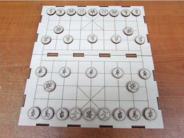 laser cut travel size chinese chess 3D print model - Mito3D
