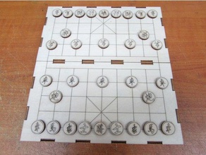 láser de corte tamaño viaje ajedrez chino 3d print model - Mito3D