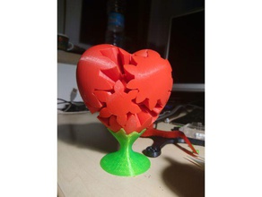 cuore ingranaggi di supporto sculture nome 3d print model - Mito3D