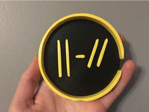 twenty one pilots coaster new trench logo kitchen dining band coffee drink multi-color multicolor music top twentyonepilots 3d print model - Mito3D