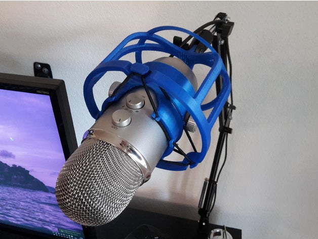 blue yeti usb microphone vibration damper computer 3D print model - Mito3D