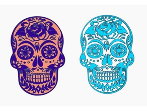 skull day dead 3d printing ar rings art custom death decoration ear flower mexican mexico 3d print model - Mito3D