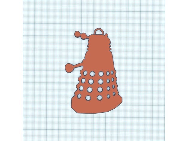 dalek silhueta chaveiro chaveiros hotmail com tardis vilão whovian 3D print model - Mito3D