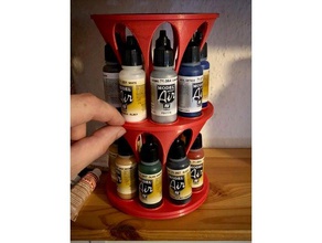 rotary vallejo pintura organizador a arte as ferramentas tintas de sto armazenamento pinturas titular 3d print model - Mito3D