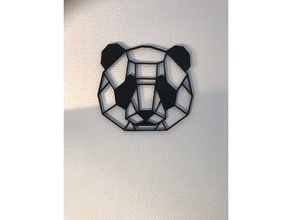 geometric panda wall sculpture sculptures art decoration low poly 3d print model - Mito3D