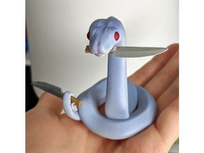 danger noodle sculptures animal figurine meme snake snek 3d print model - Mito3D
