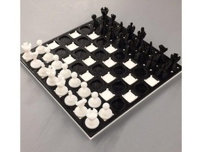 3d printed chess board printing pieces set solidworks 3d print model - Mito3D