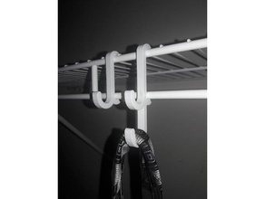 wire shelf helper hooks organization holder shelving rack 3d print model - Mito3D