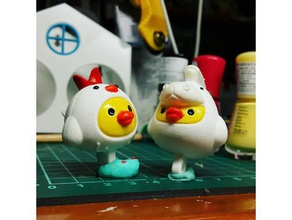chick suit key ring animals 3d print model - Mito3D