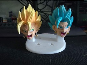 resin head display stand toy game accessories dbz statue support vegeto 3d print model - Mito3D