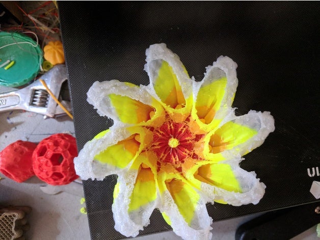 burning flower decor kaleidoscope 3D print model - Mito3D