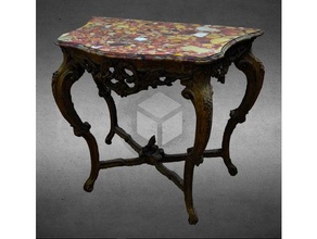 table louis xiv scans replicas 3dprint 3dprintable 3dprinting 3dscan 3dscanner 3dscanning carved france french furniture gilding gold king paint royal sculpture tabletop viking wood 3d print model - Mito3D