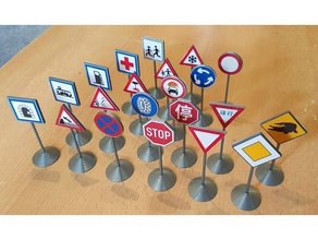 Verkehrszeichen-Modelle Zeichen logos die Verkehrssicherheit traffic signal 3d print model - Mito3D