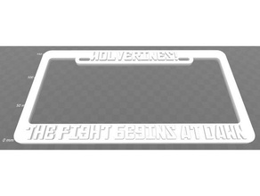 wolverines fight begins dawn license plate frame red signs logos 3d print model - Mito3D