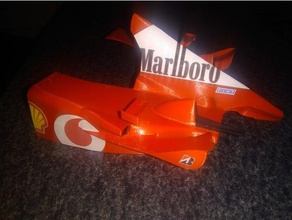 2002 ferrari f2002 la cubierta del motor de automoción barrichello marlboro coche rc schumacher vodafone 3d print model - Mito3D