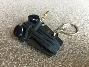 headphone wrap keychains headphones holder 3d print model - Mito3D