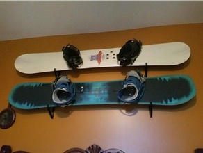 snowboard de montagem na parede organização cabide gancho 3d print model - Mito3D