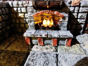lighted fireplace rpg cheminee eclairable 3d printing chimney dd led 3d print model - Mito3D