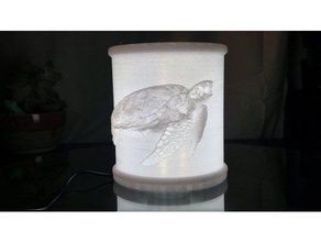 tartaruga lithophane lampada famiglia funzionale di stampa paralume led luce la litografia litholamp lithopane pratico pratica archiviazione usb lightshade 3d print model - Mito3D