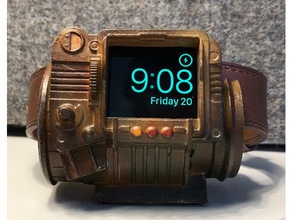 pip boy 3000 apple watch charger video games dock stand fallout 4 functional 3d print model - Mito3D
