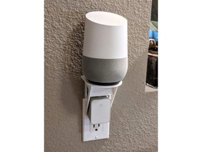 google home electrical outlet shelf decor wall mount plate 3d print model - Mito3D