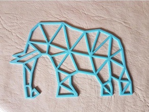 geometriche elefante arredamento la decorazione geometrico disegno casa 3d print model - Mito3D