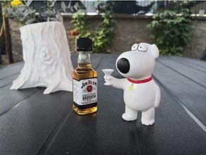 brian griffin modelos animal de dibujos animados carácter lindo perro beber la familia chico figura estatuilla hund 3d print model - Mito3D
