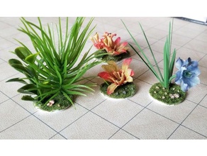 25mm textured plant bases d&d props customizable dd dungeonsanddragons dungeons dragons terrain tomb annihilation 3d print model - Mito3D