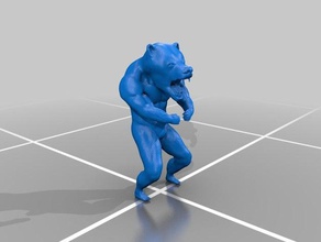 bear man sculptures figure 3d print model - Mito3D