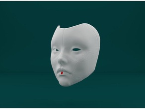 geisha robot mask ghost shell props motoko 3d print model - Mito3D