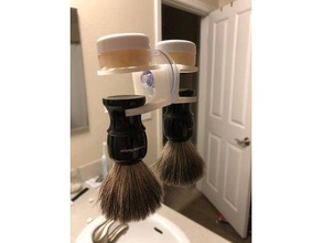 shave brush holder supporto a ventosa bagno soap la rasatura pennello da barba doccia accessori 3d print model - Mito3D