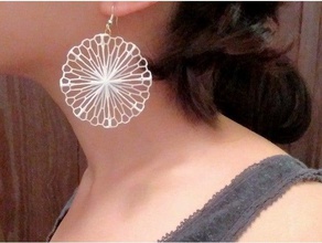 mathematical art crumpled circle earrings dec decoration jewelry 3d print model - Mito3D