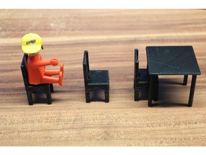 simple chair playfab 181003 playmobil compatible toy game accessories 3d print model - Mito3D