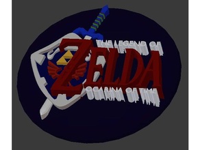 ocarina logo fermacarte video giochi la leggenda di zelda n64 oot 3d print model - Mito3D