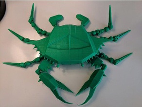 blue crab -polygon -articulated creatures animal halloween prop low poly maryland 3d print model - Mito3D