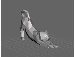 low poly alongamento do gato animais 3d print model - Mito3D