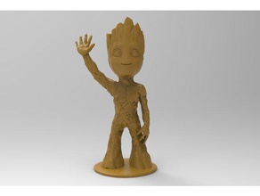 baby groot hand berührt Bein Skulpturen banal Wächter nicht mehr poot krank 3d print model - Mito3D