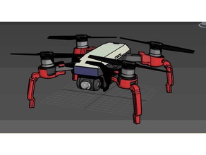 dji faísca dobrável aranha perna rc veículos drone quadcopter 3d print model - Mito3D