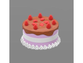 strawberry cake food drink model playmobil sylvanian families 3d print model - Mito3D