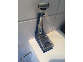 shaving razor stand blade depot gillette mach3 bathroom gilette holder 3d print model - Mito3D