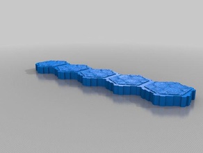 row5 hex de tuiles pierre jeux personnalisé 3d print model - Mito3D